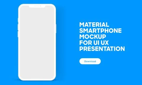 3D flat realistic smartphone mockup with blank editable screen. Stock Illustration