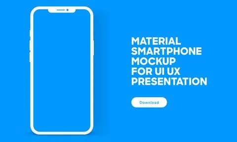 3D flat realistic smartphone mockup with blank editable screen. Stock Illustration