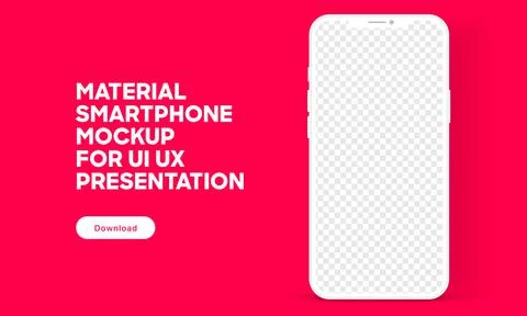 3D flat realistic smartphone mockup with blank editable screen. Stock Illustration