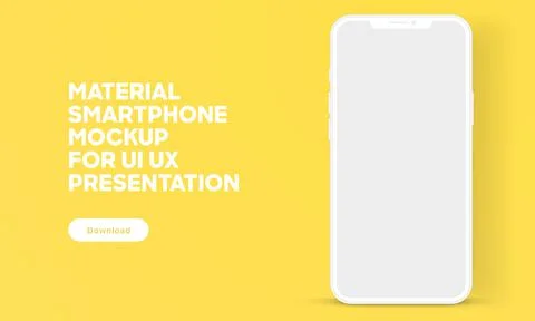3D flat realistic smartphone mockup with blank editable screen. Stock Illustration