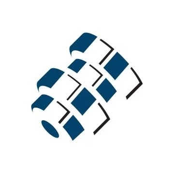 3D flat style abstract swirls spiral logo design vector graphic element Stock Illustration