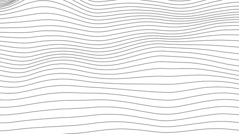 3d flat style wave stripes animation 4k black and white minimal curved lines Stock Footage 208964442