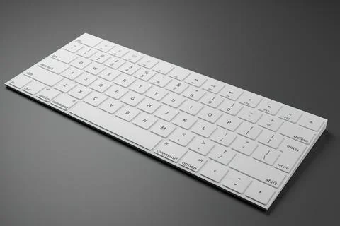 3d flat white keyboard render Stock Illustration