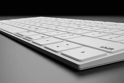 3d flat white keyboard render Illustrazione stock