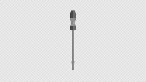 3d Flathead Screwdriver Rotating Loop 4k Alpha Transparent Overlay 動画素材 344362495