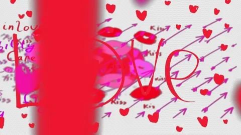 3D Flight through love phrases and doodles Stock Footage 240958504
