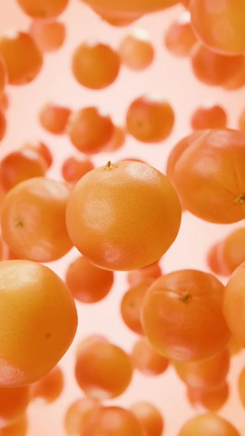 3D Floating Oranges in Vertical Motion Stock Footage 329175242