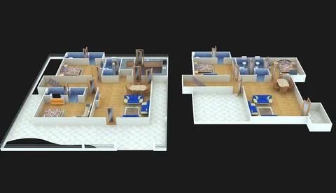 3D floor plan design Ilustración de archivo