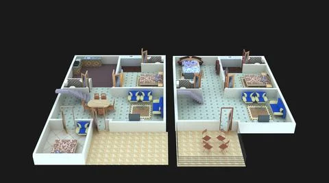 3D floor plan design Ilustración de archivo