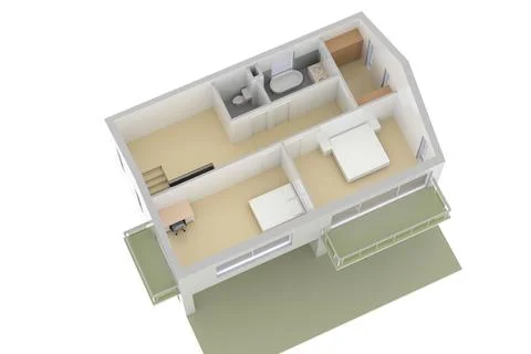 3D Floor plan of a home, 3D rendering. Stock Illustration