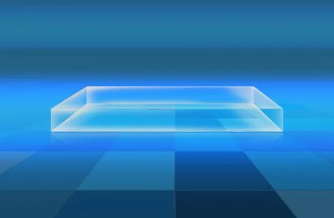 3D floor with transparent box on grid surfaces concept series 스톡 일러스트