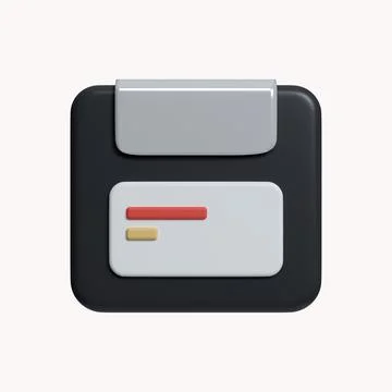 3d floppy disk for computer data storage. icon isolated on white background. 3d Stock Illustration