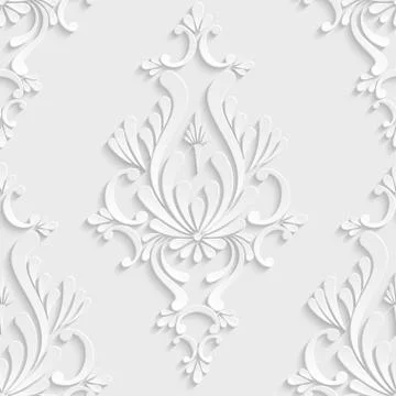 3d Floral Damask Seamless Pattern Stock Illustration