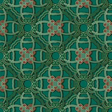 3d floral Damask seamless pattern. Arabesque ornamental vector background. Gr Illustrazione stock