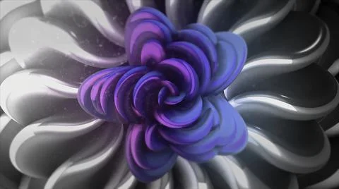 3d floral pattern changing shape. Motion. Psychedelic 3d flower changes shape of Stock Illustration