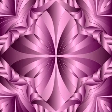 3d floral vector seamless pattern. Silk ornamental line art background.  Beau Ilustración de archivo