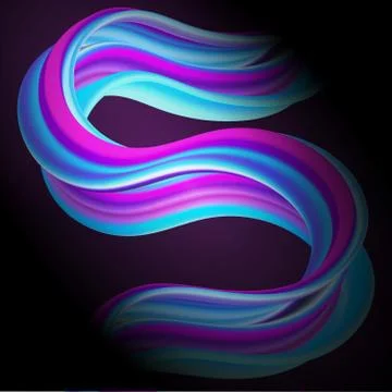 3D Flow Dynamic Curved Wave. 스톡 일러스트