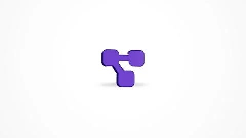 3D Flowchart Process Diagram Icon Animated Loop on White Background 4K Stock Footage 347651021