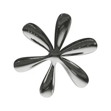 3d flower with chrome effect in y2k style isolated on white background Stock Illustration