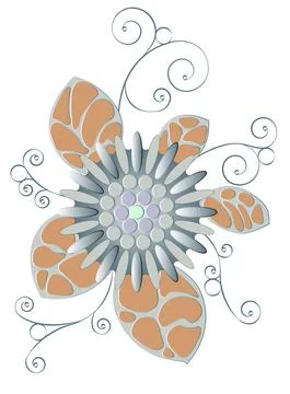 3d flower in deep dull tones Stock Illustration