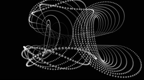 3D Flowing black and white particle vector lines, abstract motion background. Stock Footage 61155835