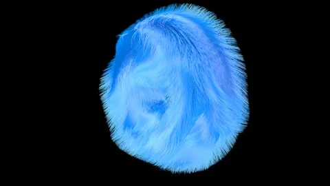 3D fluffy abstract blue figure. 3D animation, weightlessness and randomness. Stock Footage 266017989