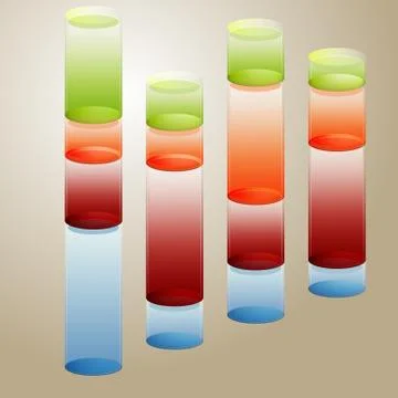 3d fluid bar chart Stock Illustration