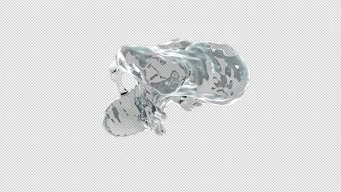 3d Fluid Water Alpha Channel Vídeo Stock 151677324