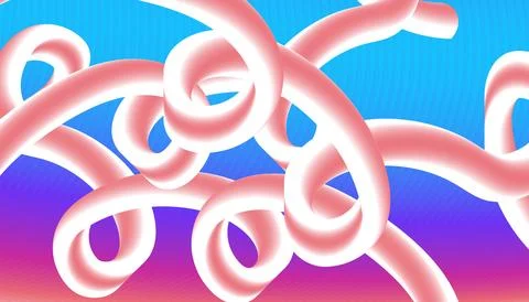 3d fluid wave background looping smooth white soft pink gradients Stock Illustration