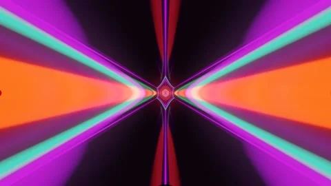 3d fly through geometry tunnel with neon glow 3d objects, sci fi glow pattern Stock Footage 208101988