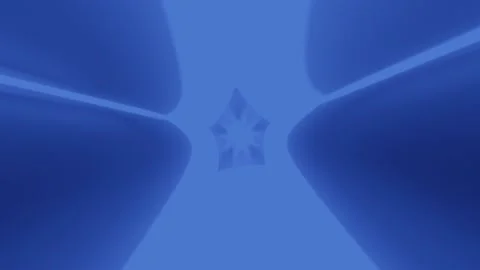 3d fly through geometry tunnel with neon glow 3d objects, sci fi glow pattern Stock Footage 208102560