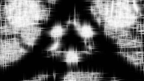 3d fly through geometry tunnel black and white 3d objects, sci fi glow pattern Stock Footage 208720600