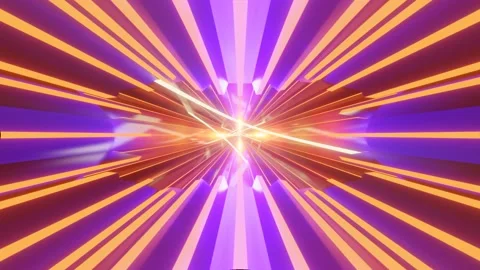 3d fly through geometry tunnel with neon glow 3d objects, sci fi glow pattern Stock Footage 208721715