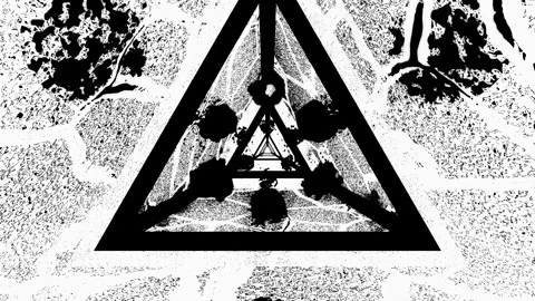 3d fly through geometry tunnel black and white 3d objects, sci fi glow pattern Stock Footage 208723638