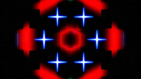 3d fly through geometry tunnel with neon glow 3d objects, sci fi glow pattern Stock Footage 216937332