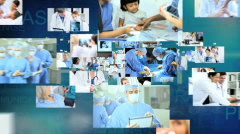 3D fly through Multi ethnic doctors treating operating in hospital  Video stock 29013582