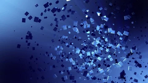 3D flying blue cubes on blue background Stock Footage 79594249