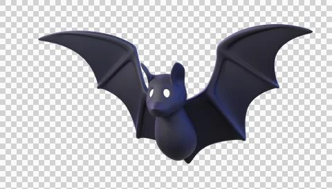 3D Flying Cartoon black Bat Stock Illustration