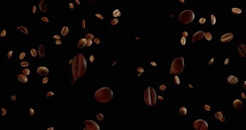 3D flying levitation coffee beans with alpha channel Stock Footage 172437098