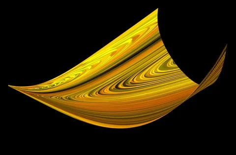3d flying object yellow fantasy Stock-Illustration
