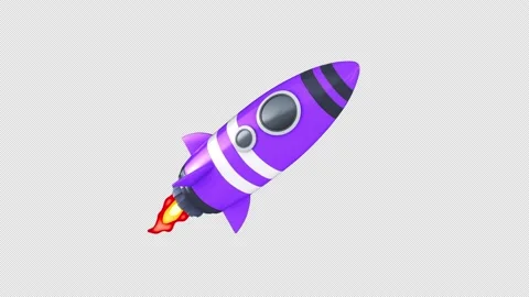 3D Flying Purple Space Rocket Stock Footage 152740415