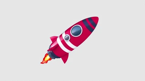 3D Flying Red Space Rocket Stock Footage 152740407