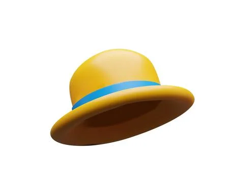 3d flying summer hat for beach. Stock Illustration