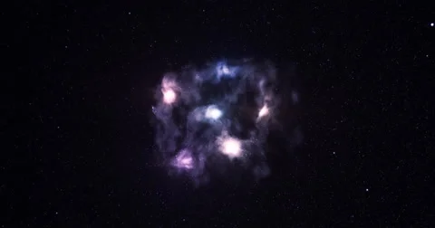 3d Flying Through Celestial Nebula In Space Full 4K Animation Stock Footage 50781319