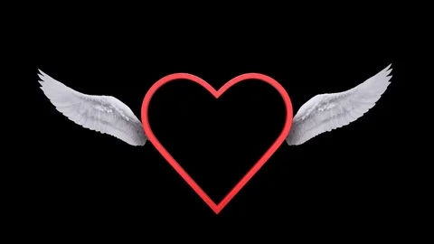 3D Flying Valentine's Day Red Heart Stock Footage 72050963