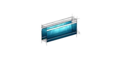 3D flyover bridge concept shown submerged or in an underwater environment Stock Illustration