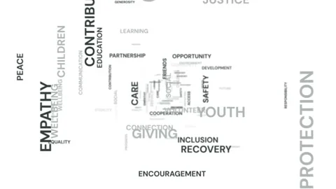3D flythrough loop of social community words and concepts typography 库存影片 343779852