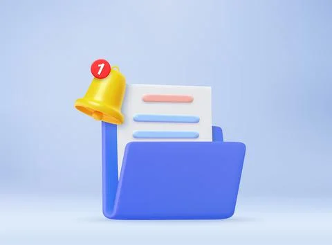 3D folder and documents 스톡 일러스트