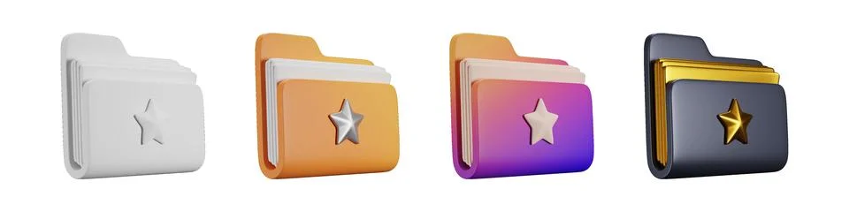3D folder fav packed with stylish bookmark vectors for corporate branding Stock Illustration