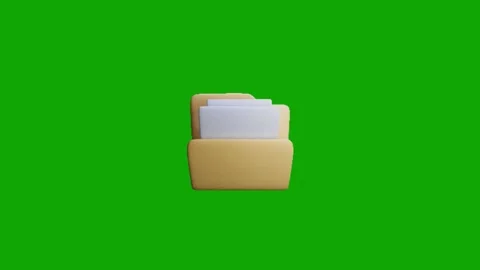 3D Folder Icon Chroma Key Animation Stock Footage 340177248